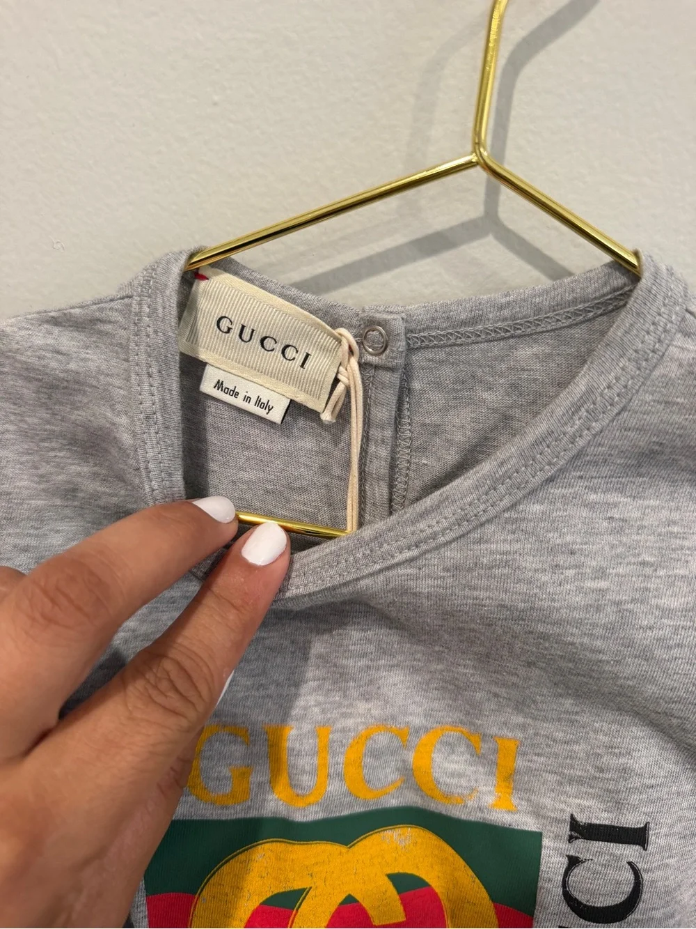 Gucci Gray Footed One-Piece All In One Cotton Jersey w Print